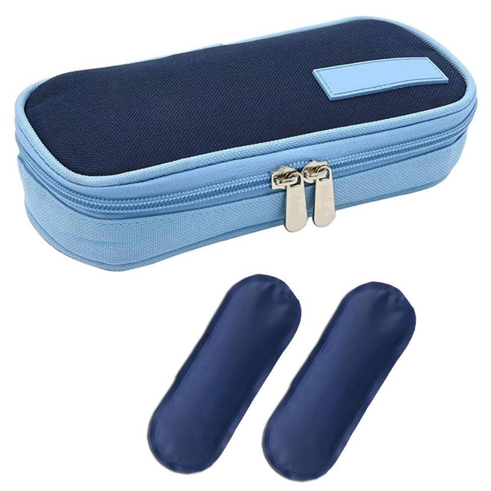 Small Insulated Reusable Portable Insulin Cooler Bag Diabetic Organizer Medical Travel Cooler Pack with 2 Ice Pack for Family