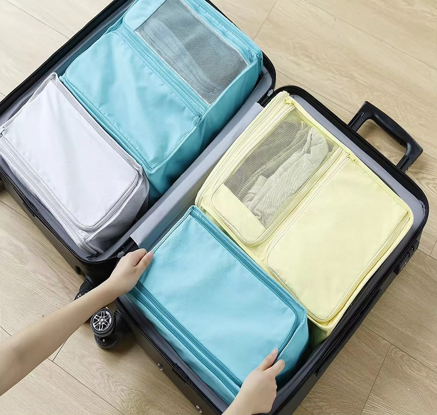 Hooks Suitcase Closet Organizer Insert Packing Hanging Luggage Bag  Fabric Hanging Storage Clothing