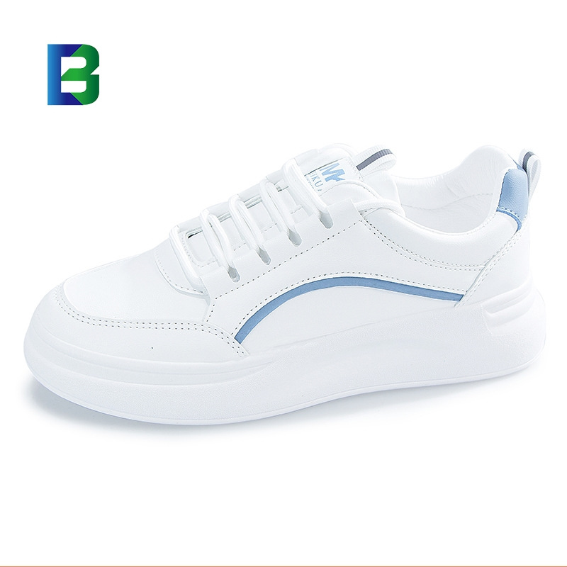 New arrivals white woman flat shoes sneakers fashionable leather shoe woman