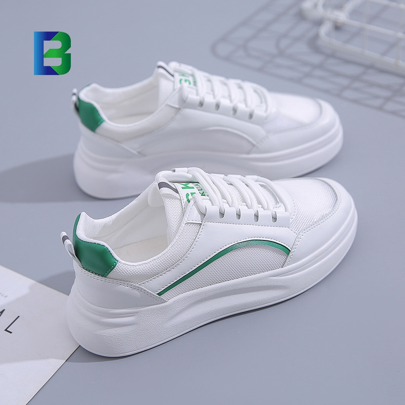 New arrivals white woman flat shoes sneakers fashionable leather shoe woman