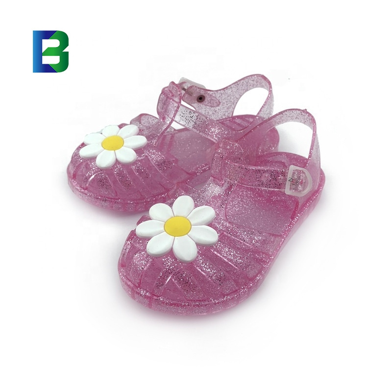 Lovely Children'S Princess Bling Sandals Summer Candy Color Kids Breathable Flowers Jelly Sandals Kids