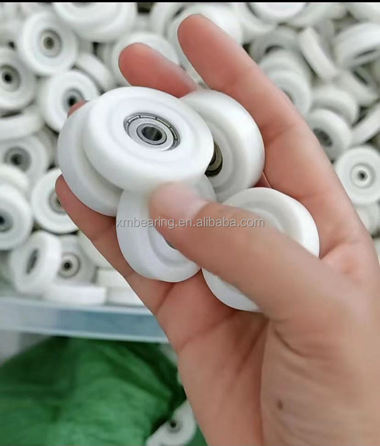 Small plastic coating bearing 604 608 bearing roller wheels 8x28x7 4x16x5 6x26x10 no noise polyurethane pu rubber coated bearing