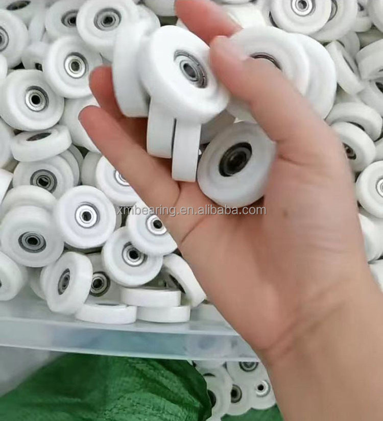 Small plastic coating bearing 604 608 bearing roller wheels 8x28x7 4x16x5 6x26x10 no noise polyurethane pu rubber coated bearing