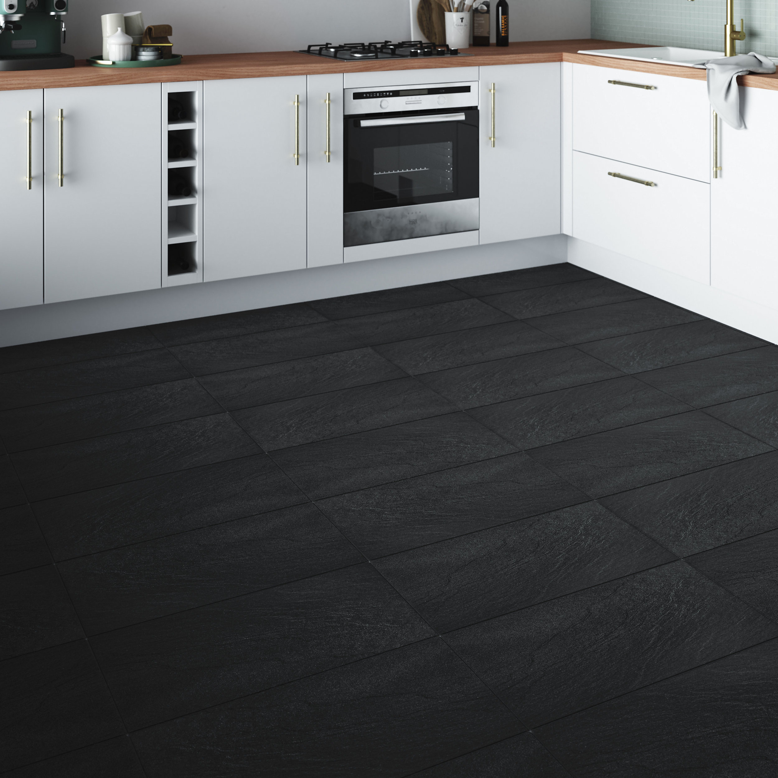 Modern Classic Style Porcelain Glazed Matt Tile and Double Floor Tile Black Living Room 60 X 30 Interior Wall Soft Tile