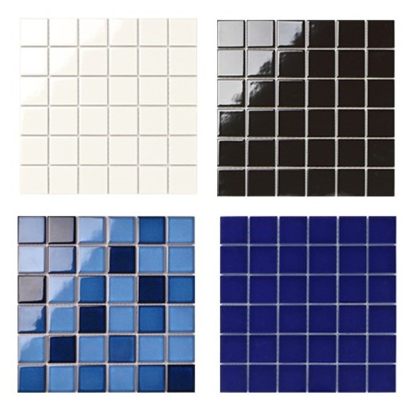 Factory Customized 306X306x6mm Glossy Porcelain Ceramic Mosaic Tiles for Swimming Pool