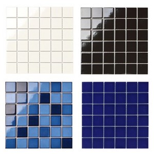 Factory Customized 306X306x6mm Glossy Porcelain Ceramic Mosaic Tiles for Swimming Pool