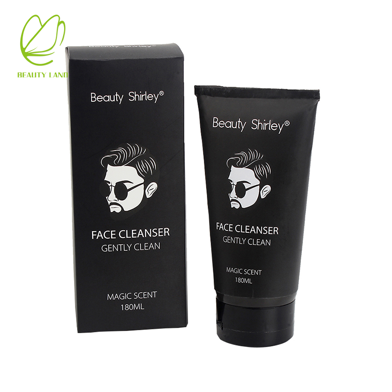 Facial cleanser for men organic natural blackhead remove anti acne aging charcoal private label men's face wash