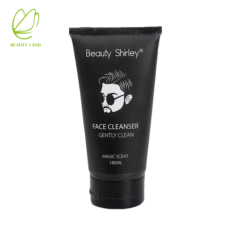 Facial cleanser for men organic natural blackhead remove anti acne aging charcoal private label men's face wash