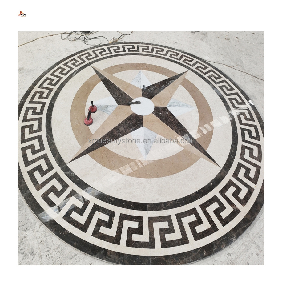 natural marble waterjet small pattern medallion for decoration stone design tile mosaic flower