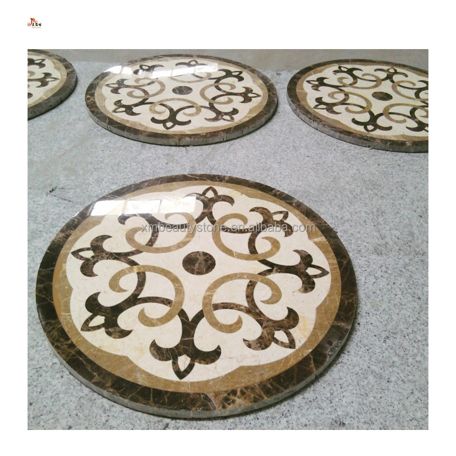 natural marble waterjet small pattern medallion for decoration stone design tile mosaic flower