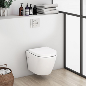 Hotel luxury white color bathroom wall hung basin inodoro one piece toilet bowl modern toilet