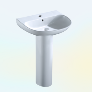 ceramic factory Hotel  pedestal sink Oval ceramic european style freestanding pedestal wash basin bathroom