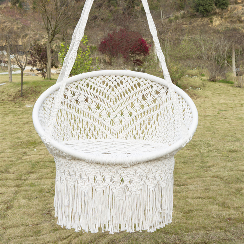 Hammock Chair Macrame Swing Hanging Cotton Rope Macrame Hammock Swing Chair For Indoor Outdoor