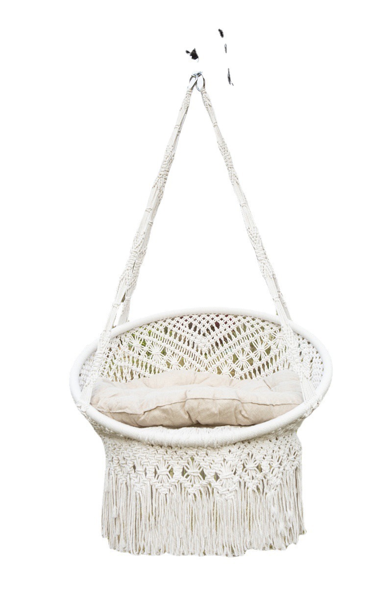 Hammock Chair Macrame Swing Hanging Cotton Rope Macrame Hammock Swing Chair For Indoor Outdoor