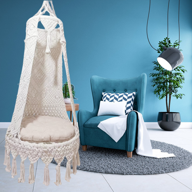 Swing Indoor Boho Patio Adult Macrame Hammock Hanging Seat Swing Suspended Chair