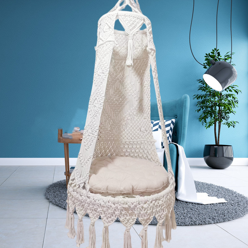 Swing Indoor Boho Patio Adult Macrame Hammock Hanging Seat Swing Suspended Chair