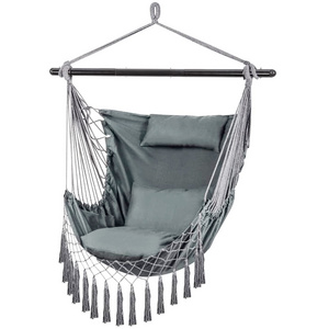 Hammock Chair With Hanging Hardware Kit Swing Chair For Indoor Outdoor Max 330 Lbs Include Carry Bag Cushions