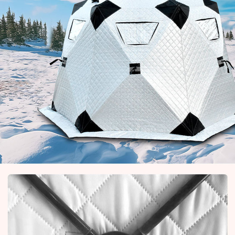 Customized Outdoor Thickened Winter Fishing Cube Tents Ice Fishing House Warm Pop Up Igloo Tent