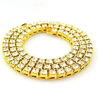 Silver Gold Multicolored Iced Out Fake Diamond Tennis Chain for Men and Women BestSuppliers