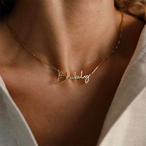 Customized Personalized Stainless Steel Name Necklace DIY Letter Collarbone Chain Fashion Jewelry Necklaces