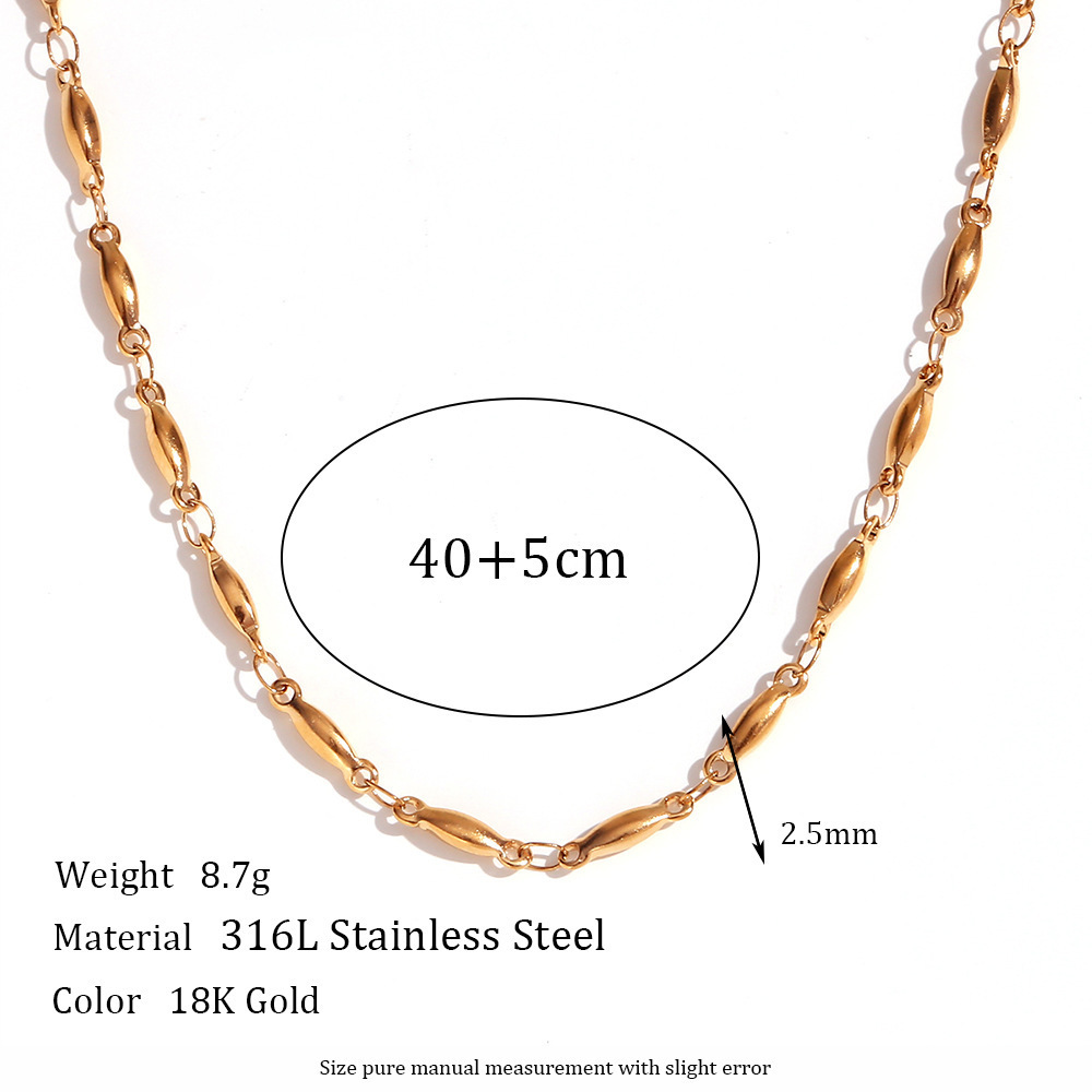 18K Gold Plated Jewelry 316L Stainless Steel Paper Clip Box Chain Necklace Chains For Jewelry Making