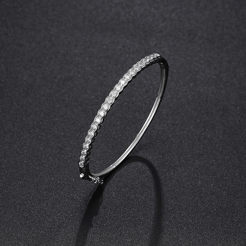 Fine womens bracelets bangles Jewelry 925 sterling silver bangle VVS1   moissanite Diamond Famous cuff bangle bracelet