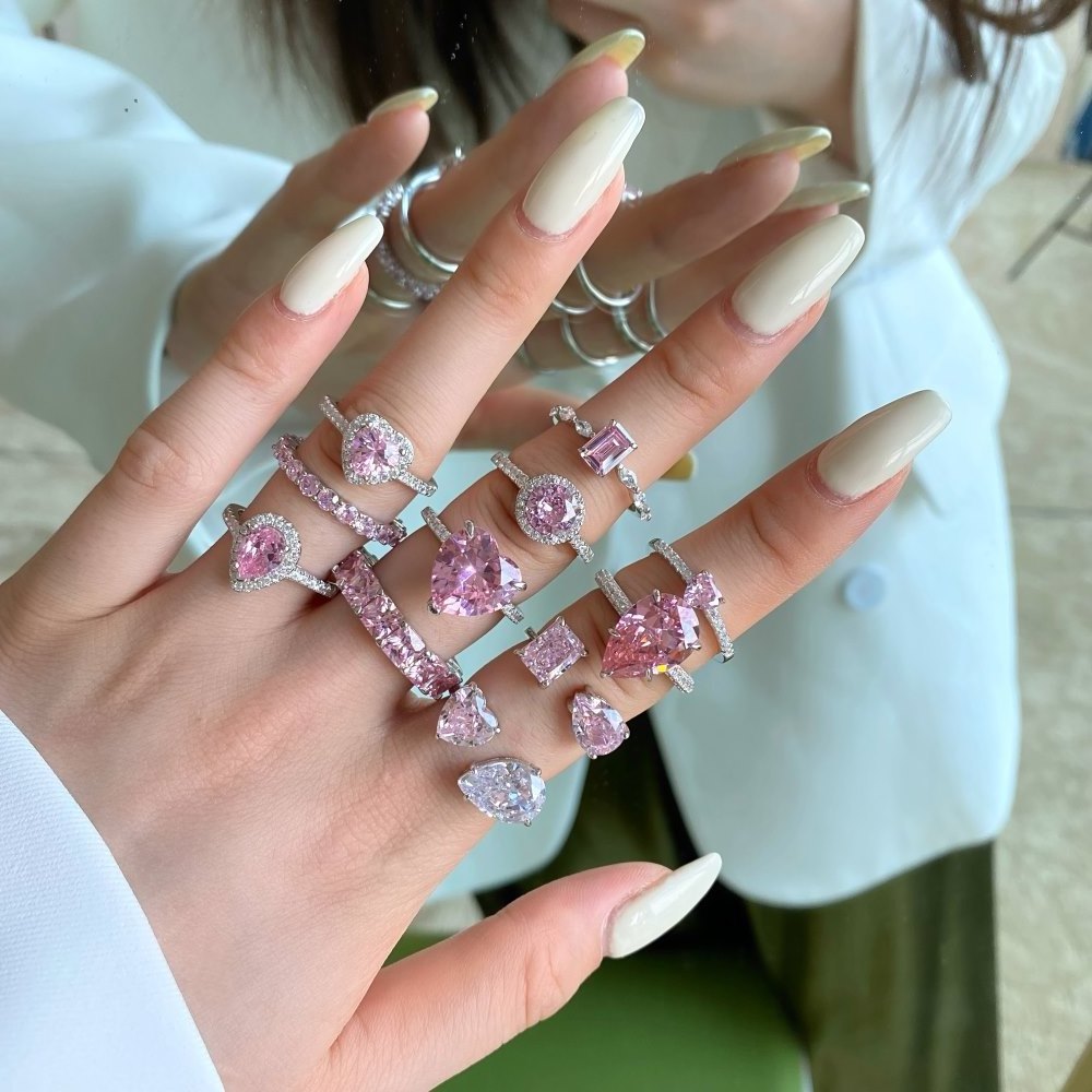 Wholesale Jewelry Luxury Women Ring Gemstone Crystal Stone Mixed Color Zircon Girls Ring Buy Rings In Bulk