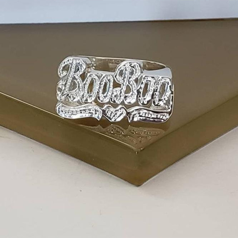 Custom 3d Name Ring Finger Ring Plated Personalized Ring Jewelry Gift Gold Hip-hop Rock Exaggerated Punk for Men Unisex Hiphop