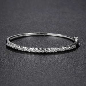 Fine womens bracelets bangles Jewelry 925 sterling silver bangle VVS1   moissanite Diamond Famous cuff bangle bracelet