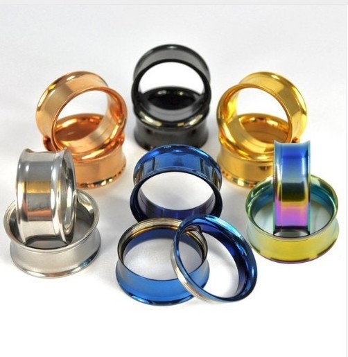 High-quality Stainless Steel Ear Tunnels with Spiral Ear Stretchers, Punk Hip-hop Piercing Jewelry Wholesale