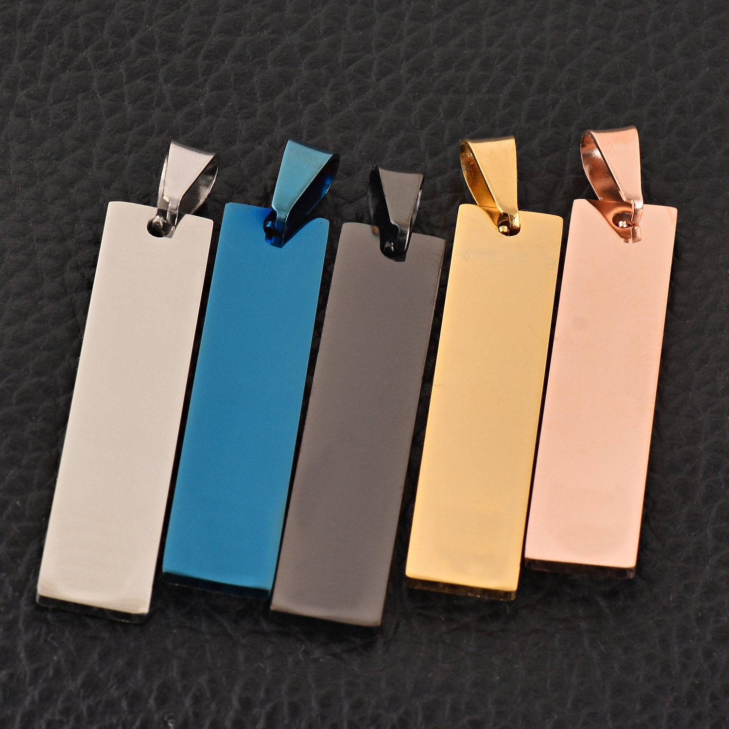 Rectangle Stamping Blanks Stainless Steel Pendants Charms for Necklace Bracelet keychain Making and ID Name Tags