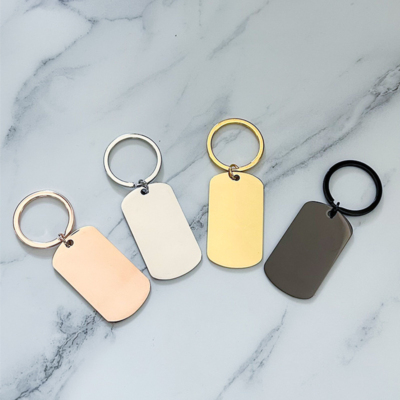 Factory Wholesale QR Code Keychain Stainless Steel Key Chain Custom Blank Keychain Metal Tag Keychains