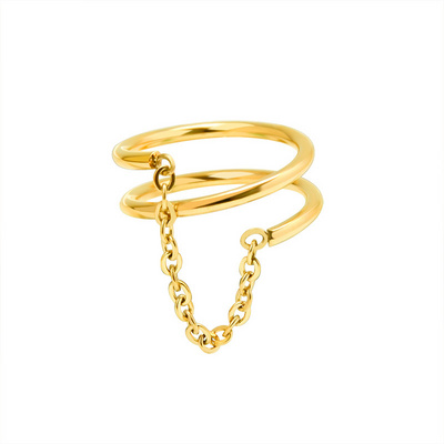 Unique women non tarnish personalized 18k gold plated stainless steel cheap stackable fidget rings