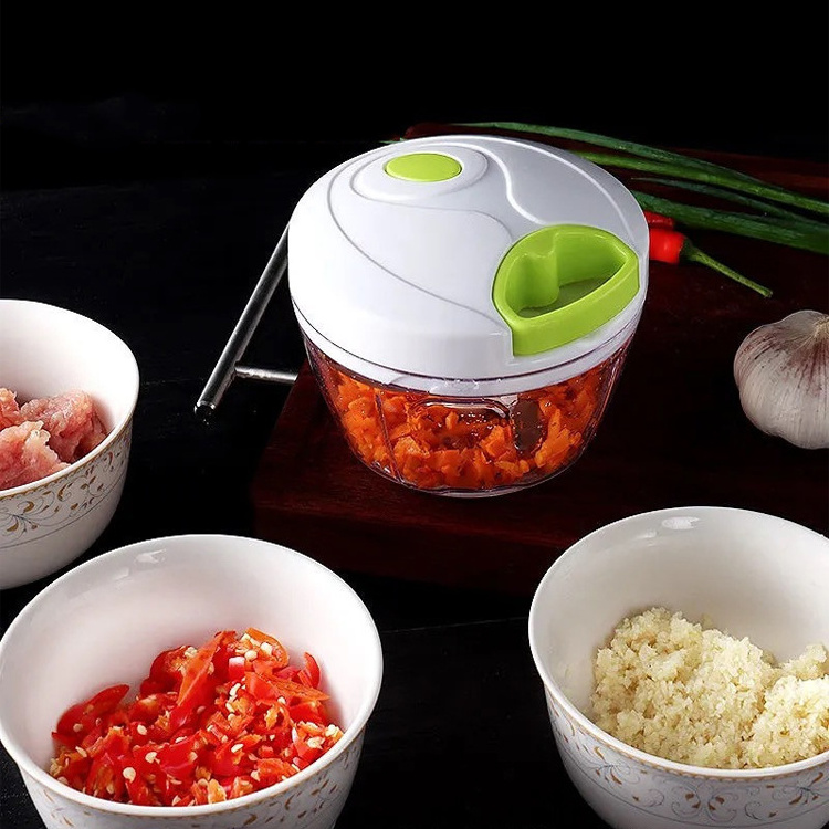 Portable Hand Pull String Garlic Mincer Manual Food Processor Vegetable Chopper for Veggies Ginger Fruits Nuts Herbs