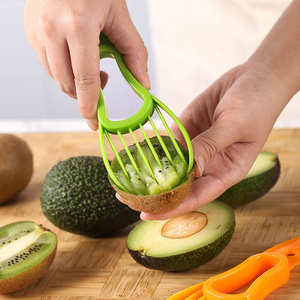 Hand hold plastic fruit&vegetable cutter tools kiwifruit cutter avocado cutter kitchen gadgets for easy peeling