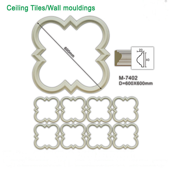 M-7401 Interior ceiling decorative design artistic ceiling tiles in white 40*40 cm