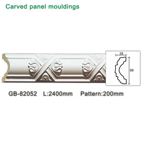 GB-82052 Factory price light weight carved panel trim Moulding wall frame molding