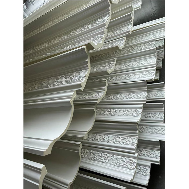 81015  New high grade Polyurethane building decorative ceiling molding  75mm cornice