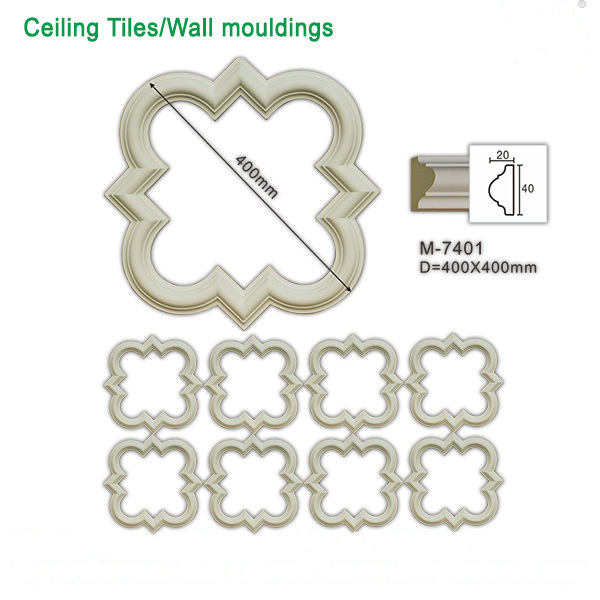 M-7401 Interior ceiling decorative design artistic ceiling tiles in white 40*40 cm