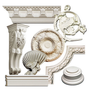 wholesale polyurethane cornice real estate roman pillars column ceiling seamless medallion decoration crown Mouldings