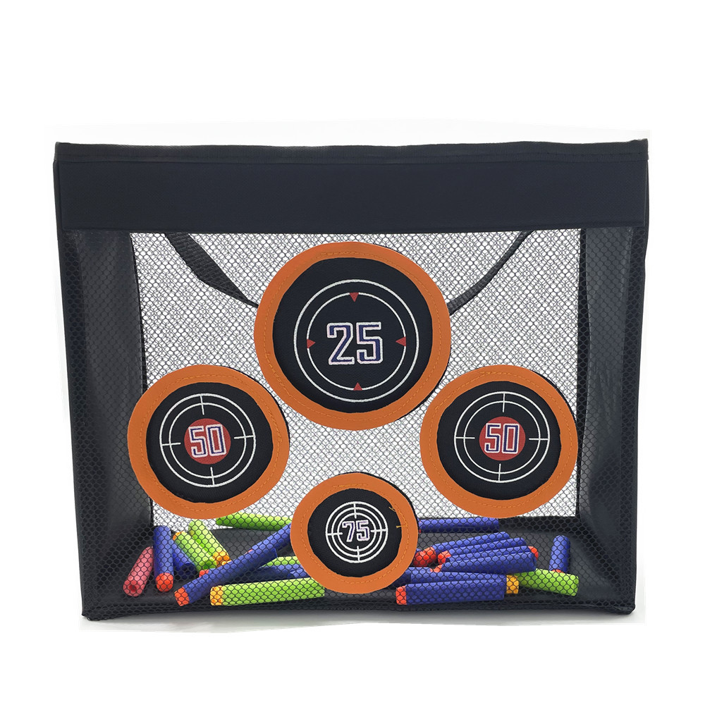 Portable Practice Target Bag Foldable Stick-on Design Shooting Practice Target Storage Mesh Bag for Foam Blasters