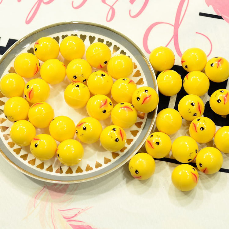 32mm Children's Toy Solid Elastic Ball Little Yellow Duck New Game Gashapon Machine Gashapon Toy Jumping Ball