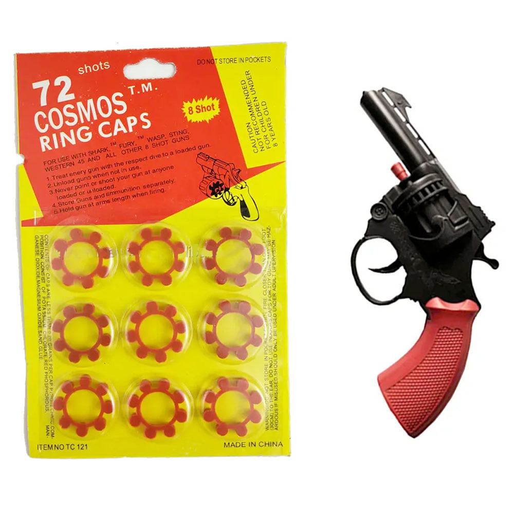 Safety Novelty Fireworks Toy Ring Plastic Gun 121 8 Shot Gun