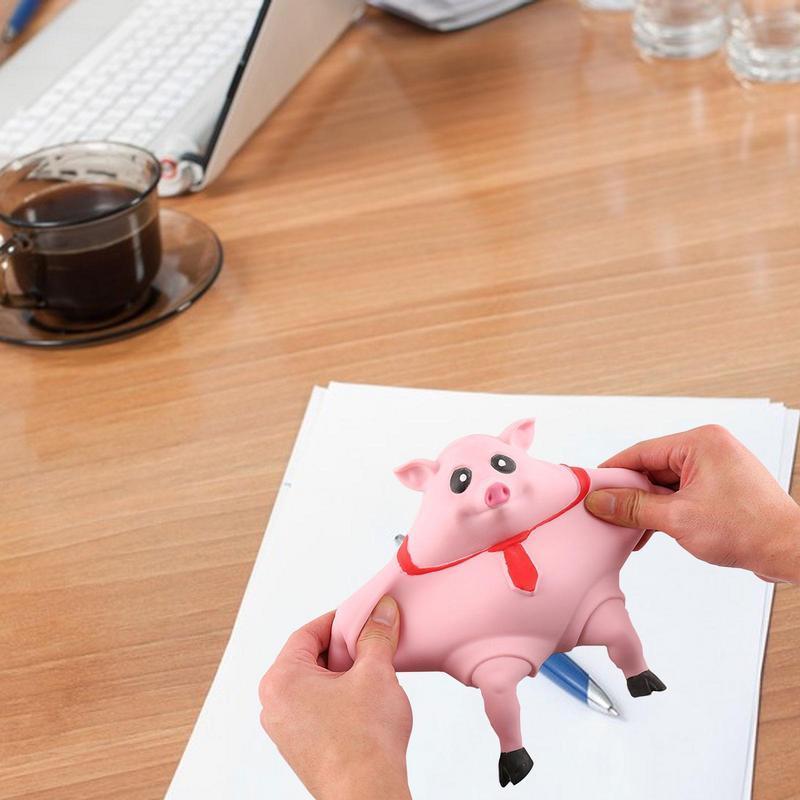 Cute funny pink tpr anti stres decompression stretchy piggy splash porky porkysplash tpr pig stress squishy pig for squeeze toys