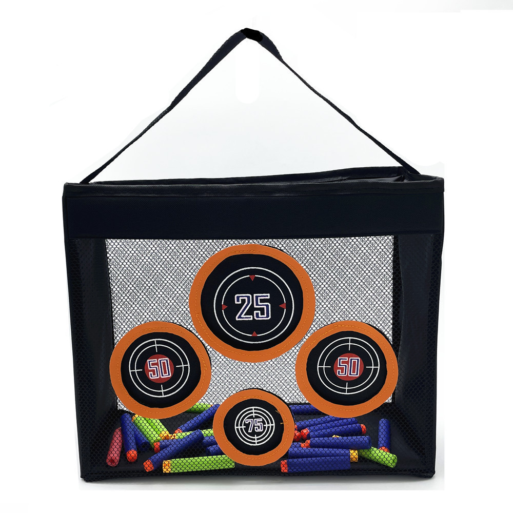 Portable Practice Target Bag Foldable Stick-on Design Shooting Practice Target Storage Mesh Bag for Foam Blasters