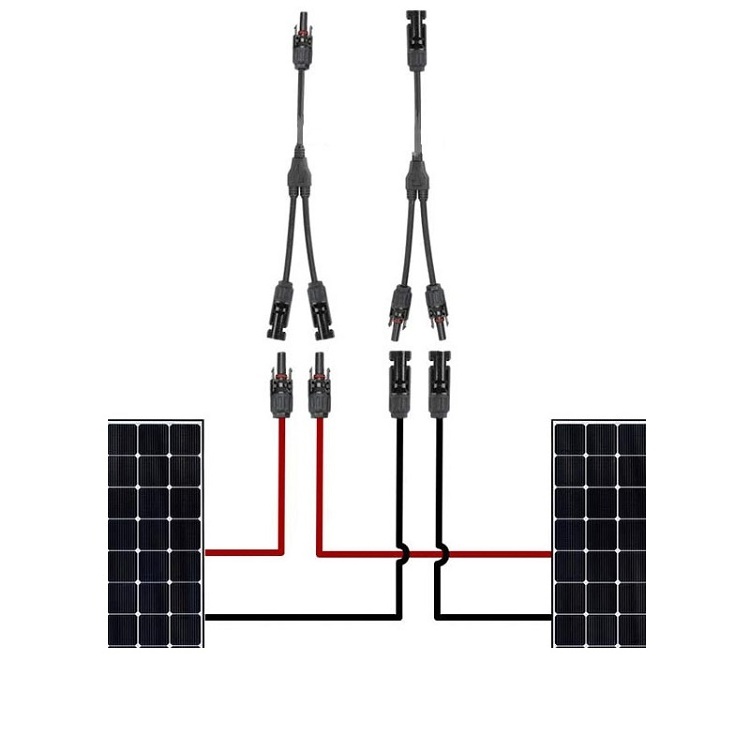 solar connectors y branch parallel adapter cable solar splice solar panel positive and negative connectors