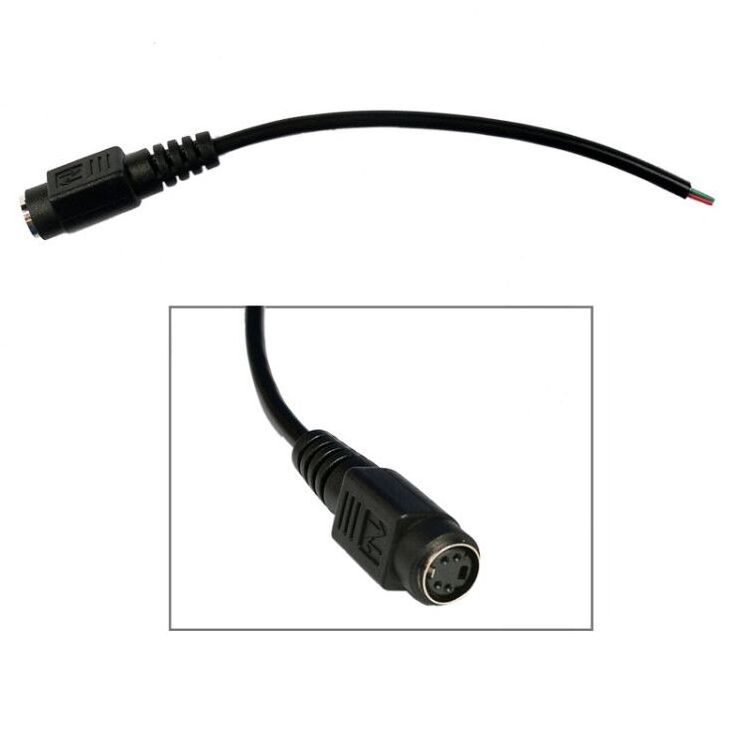 stripped end 4 PIN DIN female plug S-video customized power cable