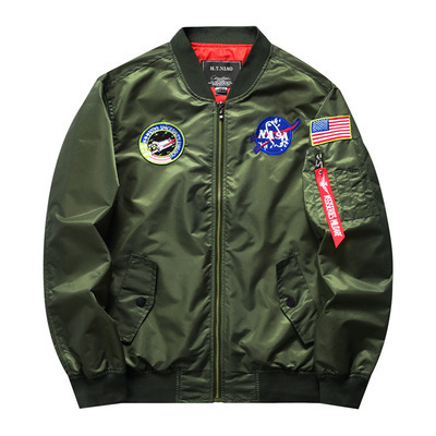 Bomber Jacket Mens Velvet Custom Satin Embroidery Nasa Ma1 Bomber Jacket Men American Jacket