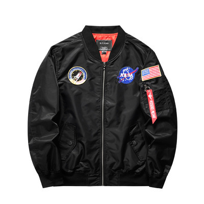 Bomber Jacket Mens Velvet Custom Satin Embroidery Nasa Ma1 Bomber Jacket Men American Jacket