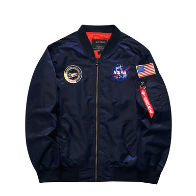 Bomber Jacket Mens Velvet Custom Satin Embroidery Nasa Ma1 Bomber Jacket Men American Jacket